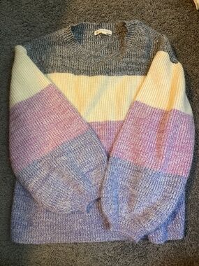Pink + cream sweater